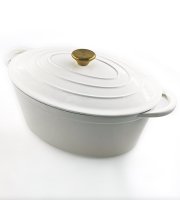 Smaltovaná liatinová kačacia pekáč oválny 30 cm, 4,2 l biely