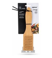 Kefa na čistenie grilu – s drevenou rukoväťou – 23 × 6,5 × 3 cm