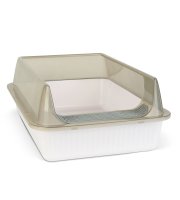 Mačacia toaleta – 51 x 35 x 10 cm – biela, sivá