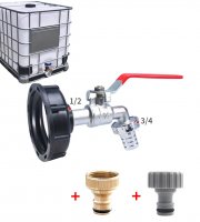 IBC vodná nádrž adaptér s rozprašovačom – s 1/2” a 3/4” hadicovou prípojkou